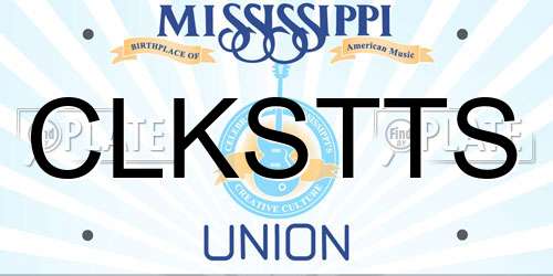 CLKSTTS Mississippi License Plate
