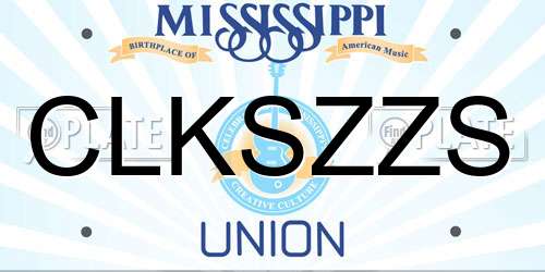 CLKSZZS Mississippi License Plate