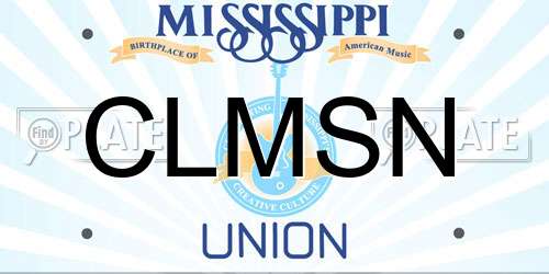 CLMSN Mississippi License Plate