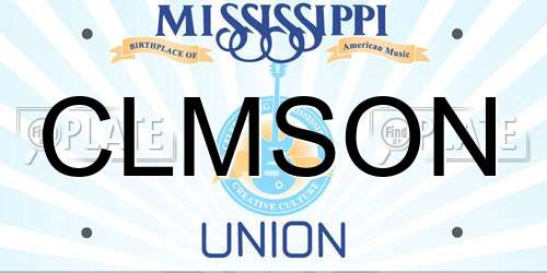 CLMSON Mississippi License Plate