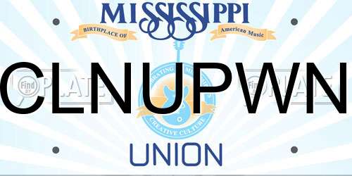 CLNUPWN Mississippi License Plate