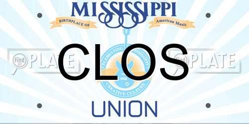 CLOS Mississippi License Plate
