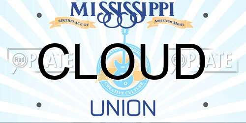 CLOUD Mississippi License Plate