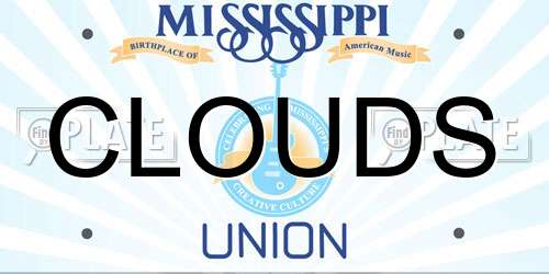 CLOUDS Mississippi License Plate