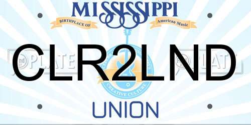 CLR2LND Mississippi License Plate