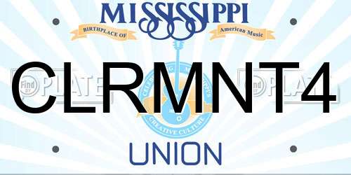 CLRMNT4 Mississippi License Plate