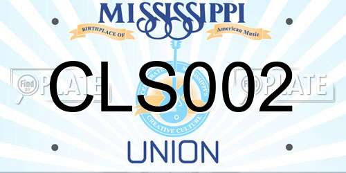 CLS002 Mississippi License Plate