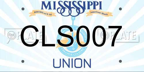 CLS007 Mississippi License Plate