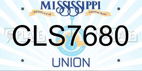 CLS7680 Mississippi License Plate