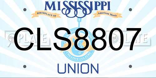 CLS8807 Mississippi License Plate