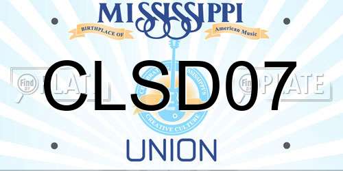 CLSD07 Mississippi License Plate