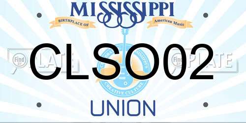 CLSO02 Mississippi License Plate