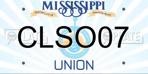 CLSO07 Mississippi License Plate