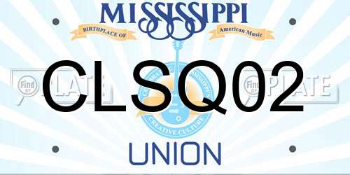 CLSQ02 Mississippi License Plate