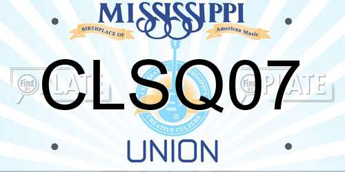 CLSQ07 Mississippi License Plate