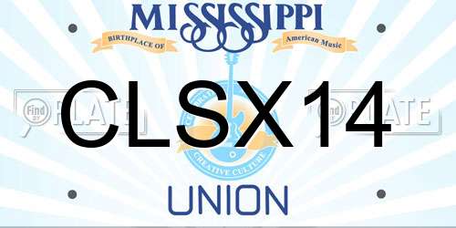 CLSX14 Mississippi License Plate