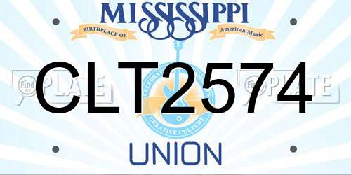 CLT2574 Mississippi License Plate