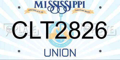 CLT2826 Mississippi License Plate