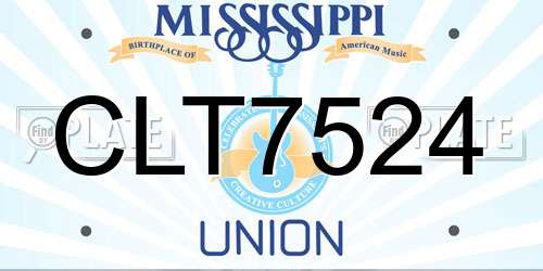 CLT7524 Mississippi License Plate