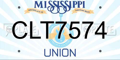 CLT7574 Mississippi License Plate