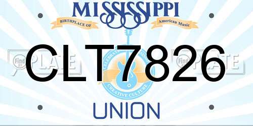 CLT7826 Mississippi License Plate