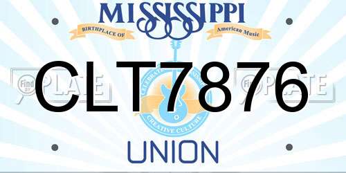 CLT7876 Mississippi License Plate