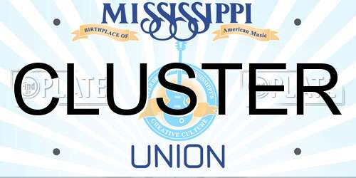 CLUSTER Mississippi License Plate