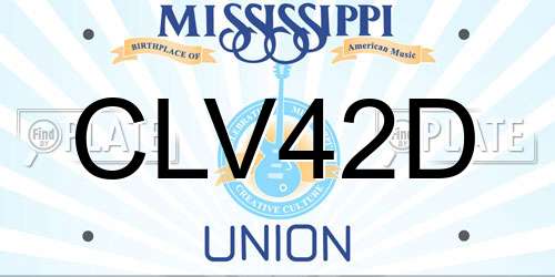 CLV42D Mississippi License Plate