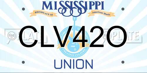 CLV42O Mississippi License Plate