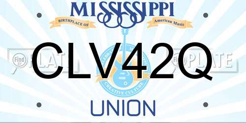 CLV42Q Mississippi License Plate