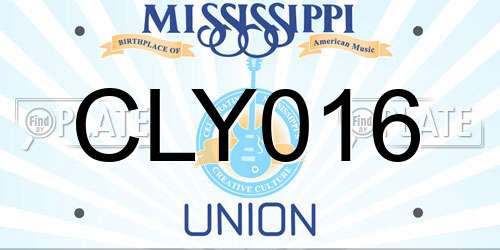 CLY016 Mississippi License Plate