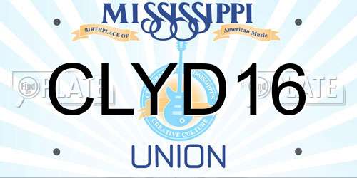 CLYD16 Mississippi License Plate