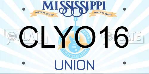 CLYO16 Mississippi License Plate