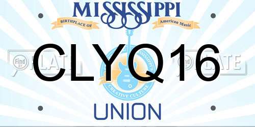 CLYQ16 Mississippi License Plate