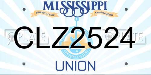 CLZ2524 Mississippi License Plate