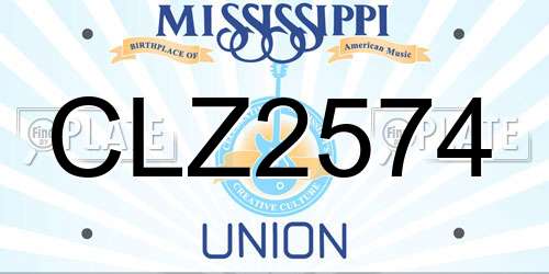 CLZ2574 Mississippi License Plate