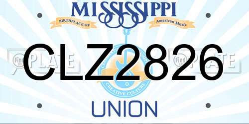 CLZ2826 Mississippi License Plate