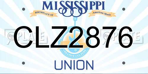 CLZ2876 Mississippi License Plate