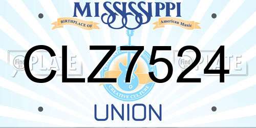 CLZ7524 Mississippi License Plate