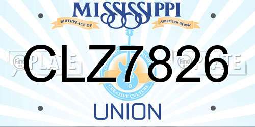 CLZ7826 Mississippi License Plate