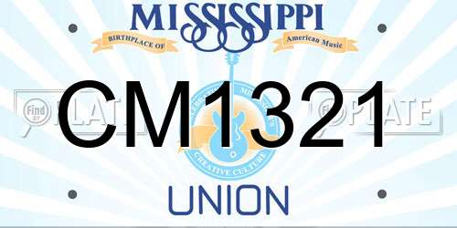 CM1321 Mississippi License Plate