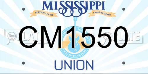 CM1550 Mississippi License Plate