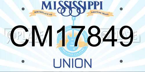 CM17849 Mississippi License Plate
