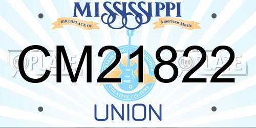 CM21822 Mississippi License Plate