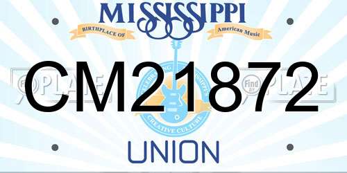 CM21872 Mississippi License Plate