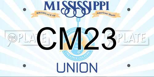 CM23 Mississippi License Plate