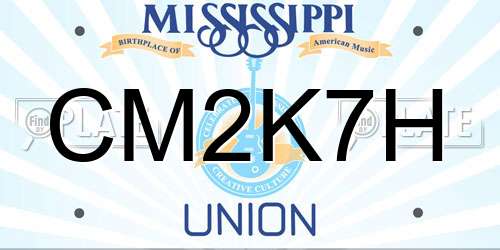 CM2K7H Mississippi License Plate