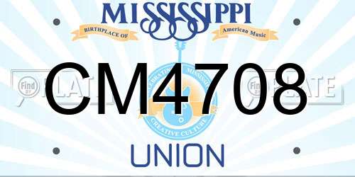 CM4708 Mississippi License Plate