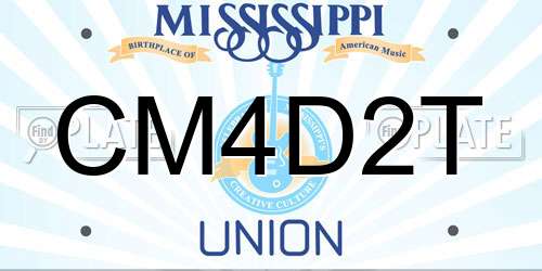 CM4D2T Mississippi License Plate