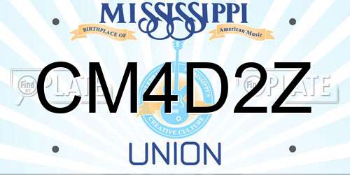 CM4D2Z Mississippi License Plate